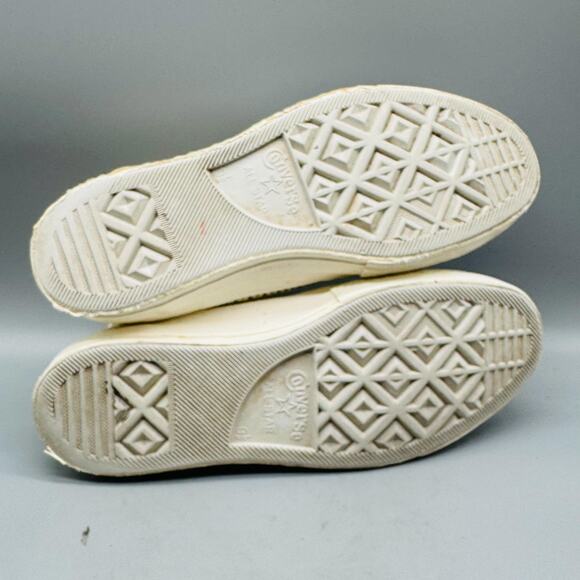 Converse Shoes Womens 9.5 Ivory Chuck Taylor All Star Crochet High Top Sneakers - Picture 8 of 11